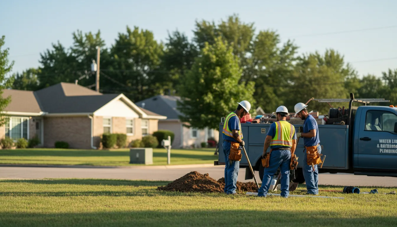 Residential water line and bathroom plumbing service in Scio, OH